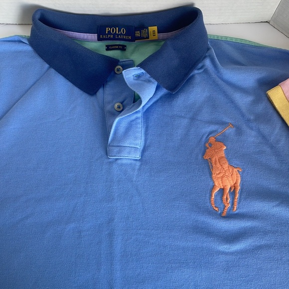 Ralph Lauren Polo BIG Pony multi colored men’s size XXL SHORT SLEEVE SHIRT - Picture 10 of 12